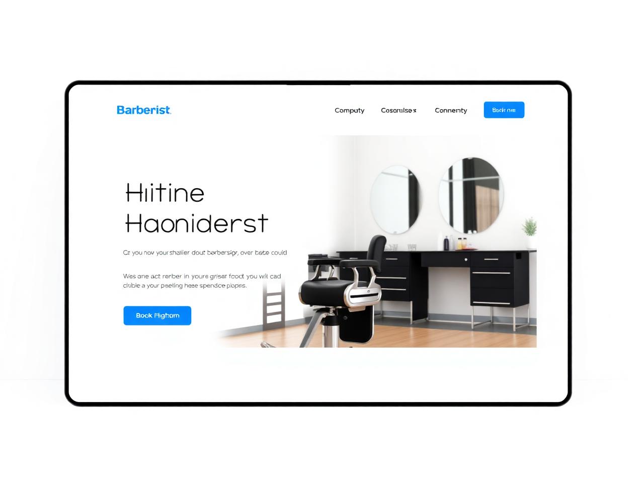 Concept website design for a barbershop