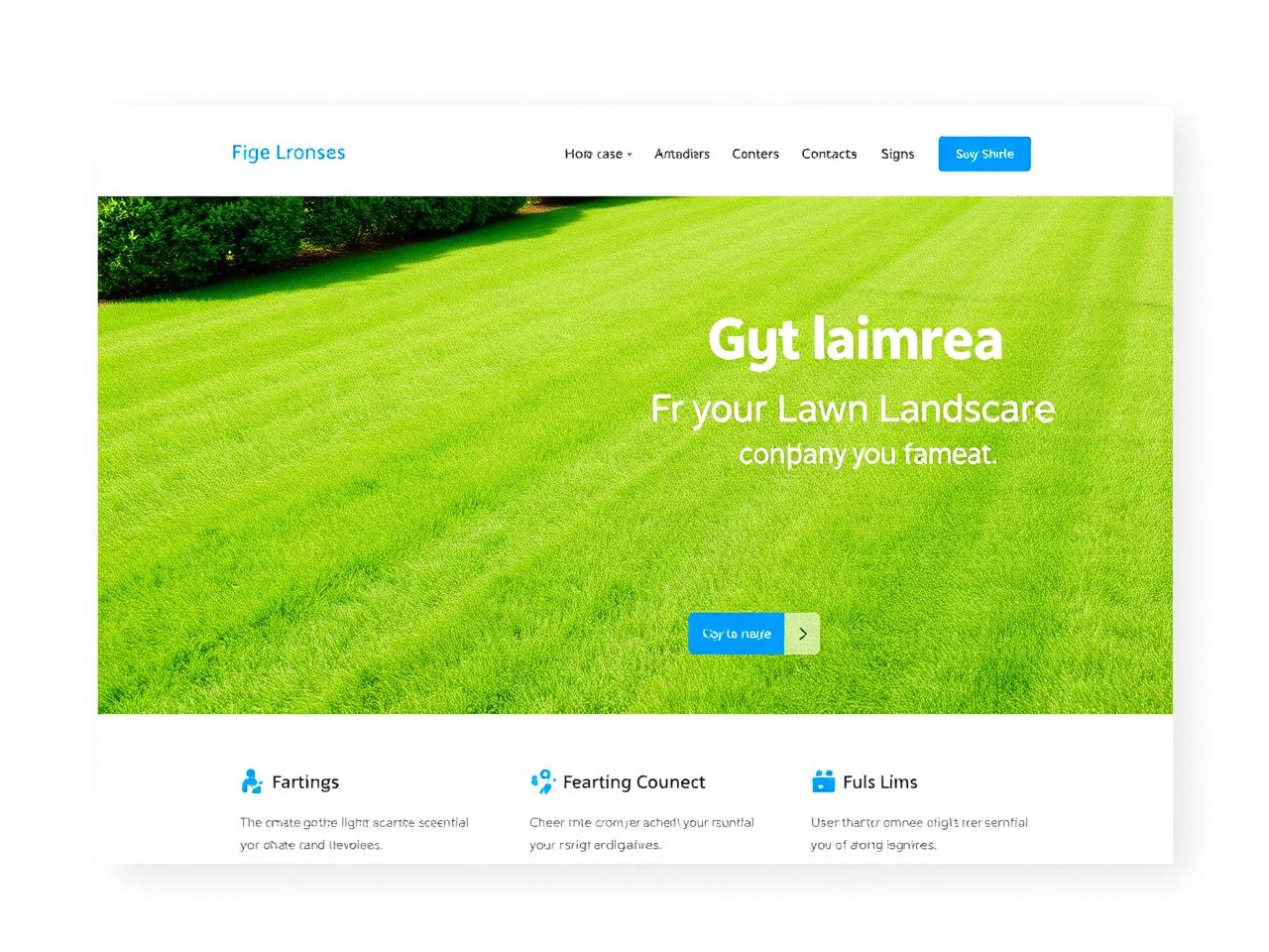 Concept website design for a landscaping company