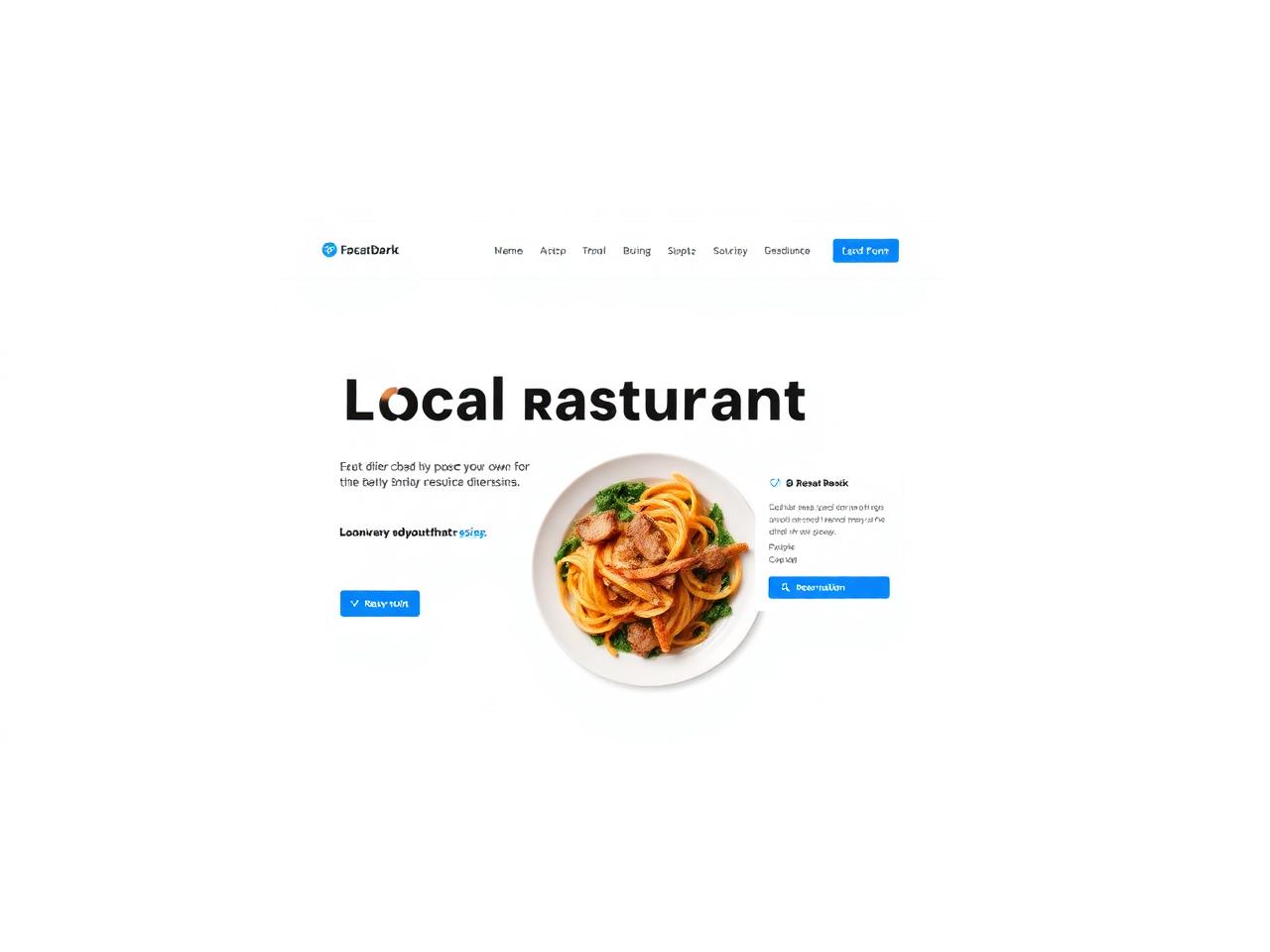 Concept website design for a local restaurant